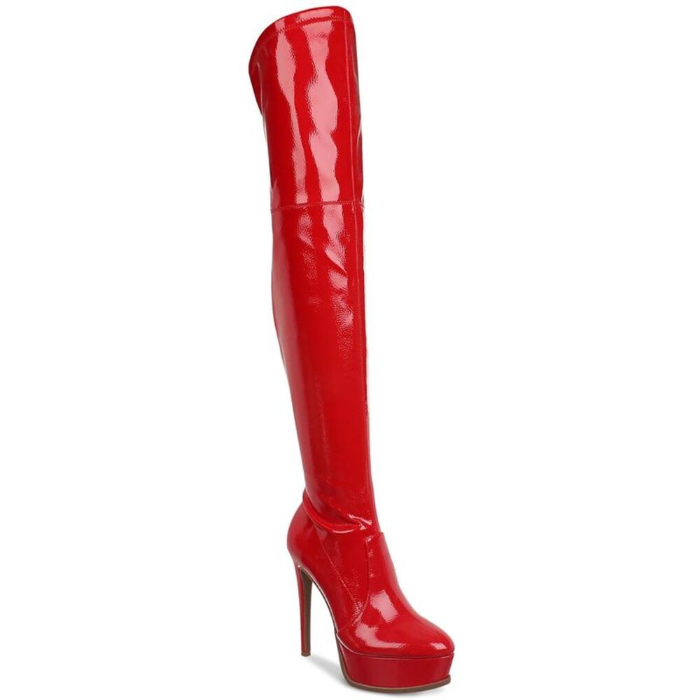 Thalia Sodi Red Patent Over-the-Knee Platform Stiletto Boots
